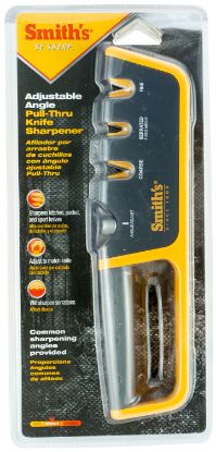 Picture of Smiths Products 50264 Adjustable Angle Pull-Thru Sharpener Hand Held Fine, Coarse Ceramic, Diamond Sharpener Rubber Handle Gray 