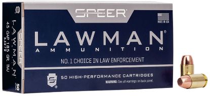 Picture of Speer 53979 Lawman 45 Gap 185 Gr Total Metal Jacket Flat Nose 50 Per Box/ 20 Case 