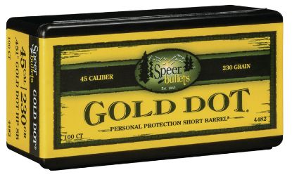 Picture of Speer 4482 Gold Dot Personal Protection 45 Cal .451 230 Gr Hollow Point 100 Per Box/ 5 Case 