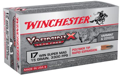 Picture of Winchester Ammo X17w15plf Varmint X Lead Free 17 Wsm 15 Gr Polymer Tip Rapid Expansion 50 Per Box/ 10 Case 