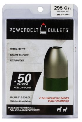 Picture of Powerbelt Bullets Ac1598 Pure Lead Muzzleloader 50 Cal Lead Hollow Point 295 Gr/ 15Rd Box 