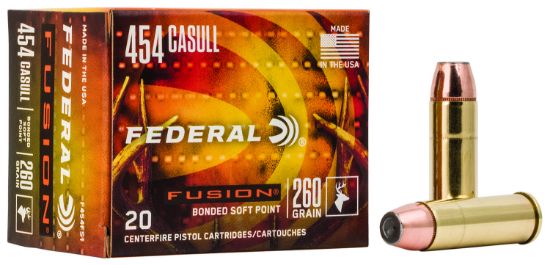 Picture of Federal F454fs1 Fusion Handgun 454 Casull 260 Gr Fusion Soft Point 20 Per Box/ 10 Case 