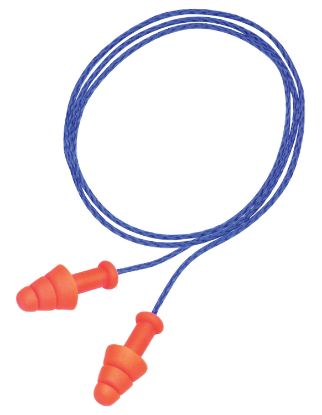 Picture of Howard Leight R01520 Corded Ear Plugs Smart Fit Foam 25 Db Behind The Neck Orange Ear Buds With Blue Cord Adult 2 Pair 
