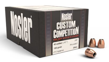 Picture of Nosler 44847 Custom Competition 45 Cal .451 185 Gr Jacketed Hollow Point/ 250 Per Box 