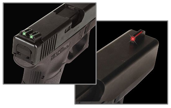 Picture of Truglo Tg131g1 Fiber-Optic Low Red Fiber Optic Front/Green Fiber Optic Rear/Black Nitride Fortress Frame, Compatible W/Most Glock Except Mos, Front Post/Rear Dovetail Mount 