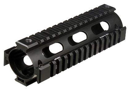 Picture of Utg Pro Mtu001 Pro Quad Rail Handguard Drop-In Aluminum Black Anodized Hardcoat Picatinny Rail, For Carbine Ar-15 
