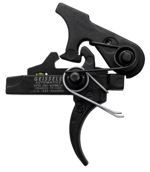 Picture of Geissele Automatics 05160 Ssa-E Two-Stage Curved Trigger With 2.90-3.80 Lbs Draw Weight & Black Oxide Finish For Ar-Platform 