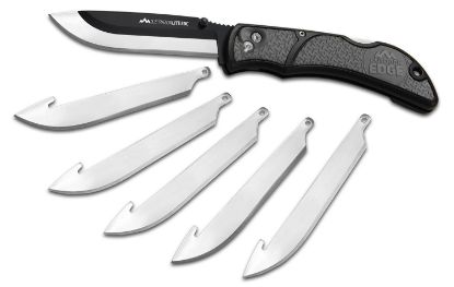 Picture of Outdoor Edge Rly50c Razorlite 3.50" Folding Drop Point Tanto Plain 420J2 Ss Blade Black/Gray Polymer Handle 