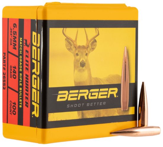 Picture of Berger Bullets 26552 Elite Hunter Match Grade 6.5Mm .264 140 Gr Boat Tail 100 Per Box 