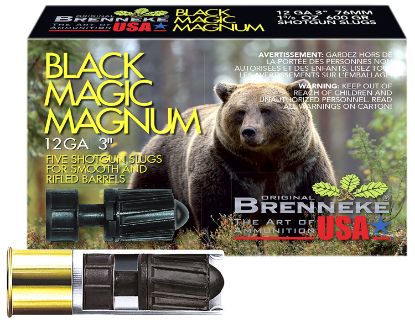 Picture of Brenneke Sl123bmm Black Magic Magnum 12 Gauge 3" 1 3/8 Oz Slug Shot 5 Per Box/ 50 Case 