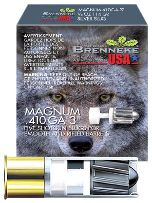 Picture of Brenneke Sl4103m Magnum 410 Gauge 3" 1/4 Oz Slug Shot 5 Per Box/ 90 Case 