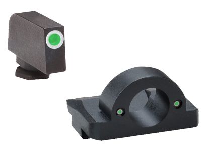Picture of Ameriglo Gl125 Ghost Ring Sight Set For Glock Black | Green Tritium With White Outline Front Sight Green Tritium Rear Sight 