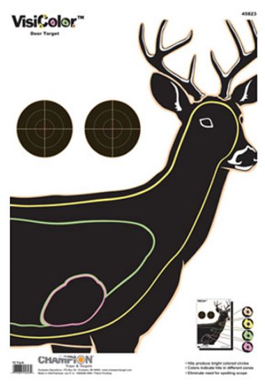 Picture of Champion Targets 45823 Visicolor Deer Paper Hanging Pistol/Rifle 13" X 18" Multi-Color Includes Pasters 10 Pack 