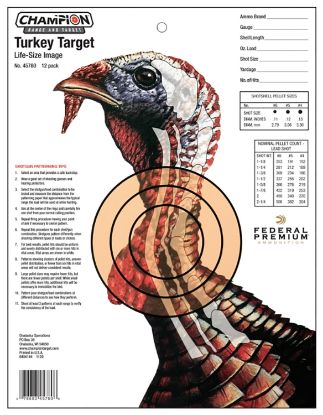 Picture of Champion Targets 45780 Lifesize Turkey Hanging Paper Target 14" X 18" Multi-Color 12 Pack 