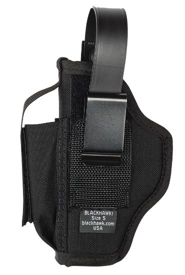 Picture of Blackhawk 40Am05bk Multi-Use Iwb/Owb Size 05 Black Cordura Nylon Belt Clip Fits Large Semi-Auto Fits 3.75-4.50" Barrel Ambidextrous 