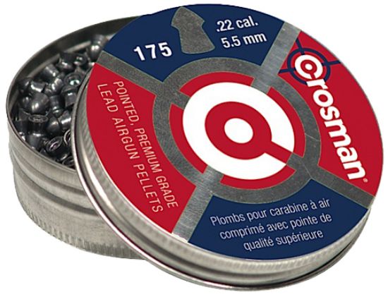 Picture of Crosman P022 Premier Pointed 22 Lead Pointed Hunting Pellet 175 Per Tin 