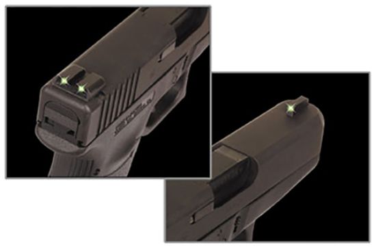 Picture of Truglo Tg231g1 Tritium Green Tritium Front & Rear/Black Nitride Fortress Frame, Compatible W/Glock 9Mm Luger/40 S&W, Front Post/Rear Dovetail Mount 