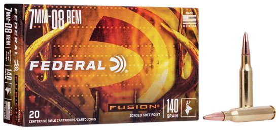 Picture of Federal F708fs1 Fusion 7Mm-08 Rem 140 Gr Fusion Soft Point 20 Per Box/ 10 Case 