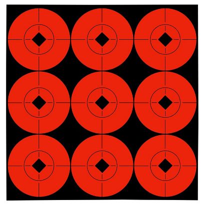 Picture of Birchwood Casey 33902 Target Spots Self-Adhesive Paper Black/Orange 2" Bullseye 90 Targets 