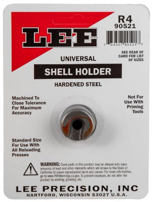 Picture of Lee Precision 90521 Shell Holder Universal Size #4R Steel Capacity 1 Casing Works With Standard Reloading Press Includes Shell Holder 