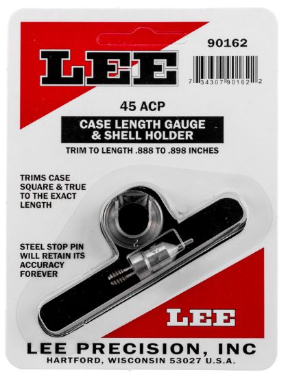 Picture of Lee Precision 90162 Case Length Gauge Silver 45 Acp Steel, Works With Cutter/Lock Stud Includes Shell Holder 