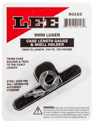 Picture of Lee Precision 90153 Case Length Gauge 9Mm Luger Steel Works With Cutter/Lock Stud Includes Shell Holder 