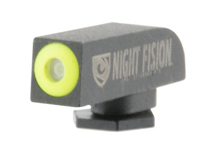 Picture of Night Fision Glk000001ygx Tritium Front Sight Fixed Yellow Ring/Black Frame, Compatible W/Glock 17/19/34/43/48 Post Mount 