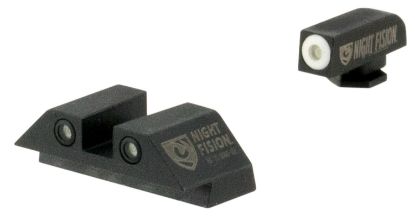 Picture of Night Fision Glk001003wgw Tritium Sight Set Fixed White Ring Front & Rear/Black Frame, Compatible W/Glock 17/19/34 Front Post/Rear Dovetail Mount 