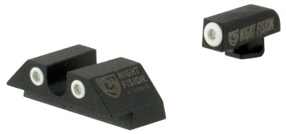 Picture of Night Fision Glk001007wgw Tritium Night Sights For Glock Black | Green Tritium White Ring Front Sight Green Tritium White Ring Rear Sight 