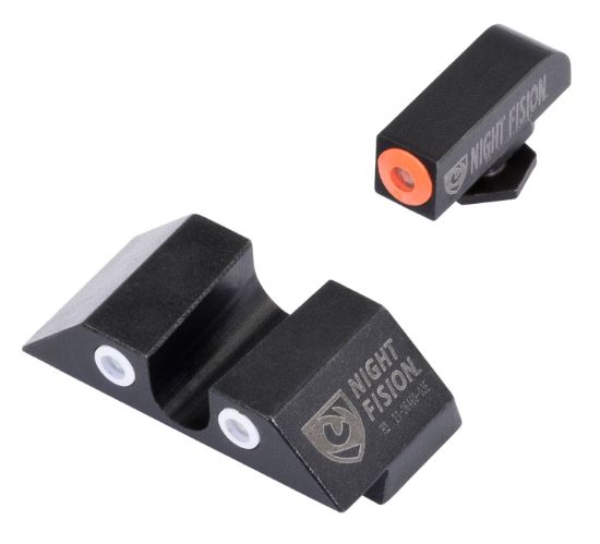 Picture of Night Fision Glk001007ogw Tritium Night Sights For Glock Black | Green Tritium Orange Ring Front Sight Green Tritium White Ring Rear Sight 