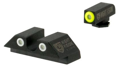 Picture of Night Fision Glk001007ygw Tritium Night Sights For Glock Black | Green Tritium Yellow Ring Front Sight Green Tritium White Ring Rear Sight 