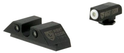 Picture of Night Fision Glk001007wgz Tritium Sight Set Fixed U-Notch Black Ring Rear/ White Ring Front/Black Frame, Compatible W/Glock 17/19/34 Front Post/Rear Dovetail Mount 