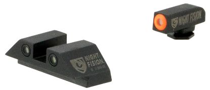 Picture of Night Fision Glk003003ogw Perfect Dot Night Sight Set Square, Orange Tritium Front/White Ring Tritium Rear/Black Frame Compatible W/Glock 42/43/43X Front Post/Rear Dovetail Mount 