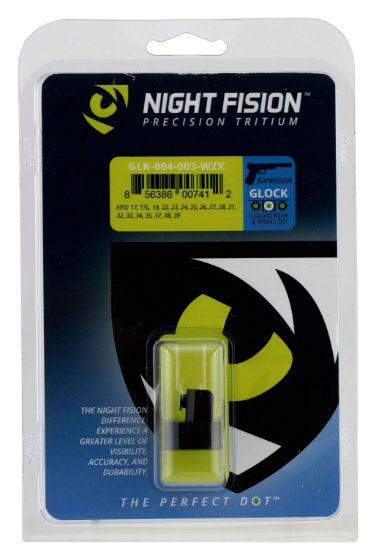 Picture of Night Fision Glk004003wgz Suppressor Height Sights For Glock Black | Green Tritium White Ring Front Sight Green Tritium Black Ring Rear Sight 