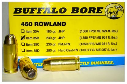 Picture of Buffalo Bore Ammunition 35B20 Personal Defense Strictly Business 460 Rowland 230 Gr Jacket Hollow Point 20 Per Box/ 12 Case 