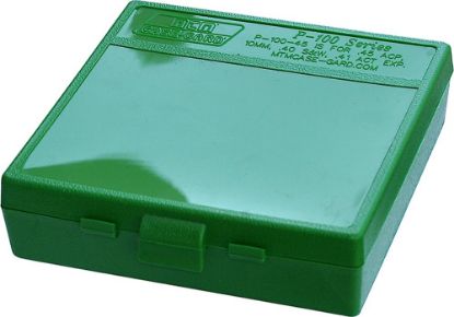 Picture of Mtm Case-Gard P100910 Case-Gard P-100 Multi-Caliber Handgun Green Polypropylene 100Rd 