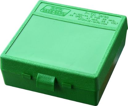 Picture of Mtm Case-Gard P1004410 Case-Gard P-100 Multi-Caliber Handgun Green Polypropylene 100Rd 