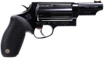 Picture of Taurus 2441031Mag Judge Magnum Compact Frame 45 Colt (Long Colt)/410 Gauge 5Rd 3" Matte Black Oxide Steel Barrel, Cylinder & Steel Frame, Black Ribber Grip, Transfer Bar Safety, Exposed Hammer 