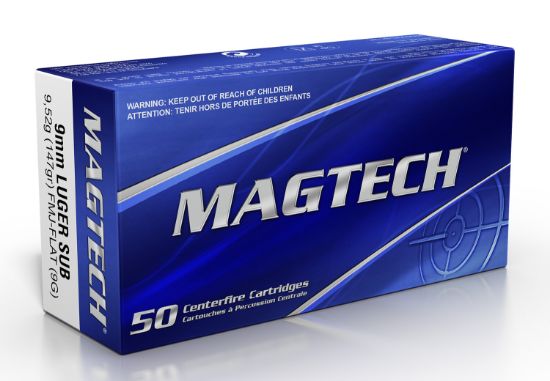 Picture of Magtech 9G Range/Training 9Mm Luger 147 Gr Full Metal Jacket Flat Subsonic 50 Per Box/ 20 Case 