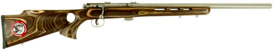 Picture of Savage Arms 25725 Mark Ii Btvs 22 Lr Caliber With 5+1 Capacity, 21" Barrel, Satin Stainless Metal Finish, Fixed Thumbhole Natural Brown Laminate Stock & Accutrigger Right Hand (Full Size) 