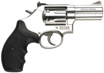 Picture of Smith & Wesson 164300 M686 Plus L-Frame 38 S&W Spl +P/357 Mag 7Rd, 3" Satin Stainless Steel Barrel, Cylinder & Frame, Black Finger Groove Grip 