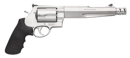 Picture of Smith & Wesson 170299 Model 500 Performance Center 500 S&W Mag Stainless Steel 7.50" Barrel With Muzzle Brake & 5Rd Cylinder, Matte Stainless Steel X-Frame, Chromed Hammer & Trigger With Stop 