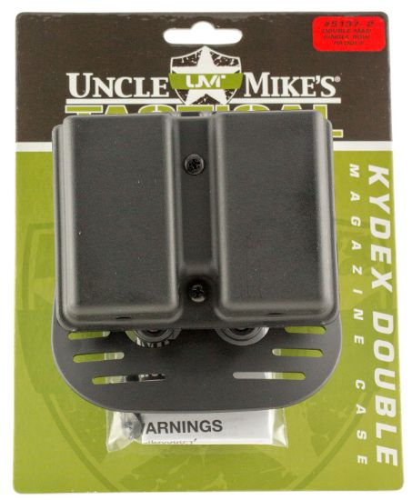 Picture of Uncle Mike's 51372 Kydex Double Mag Case Double Black Kydex Paddle Belts 1.75" Wide 