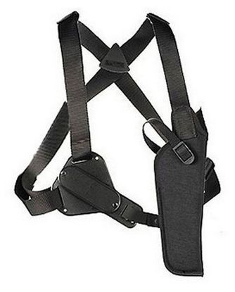 Picture of Uncle Mike's 85031 Scoped Vertical Shoulder Holster Size 03, Black Cordura Harness, Fits T/C Contender/Scoped Revolvers 6-10" Barrel 