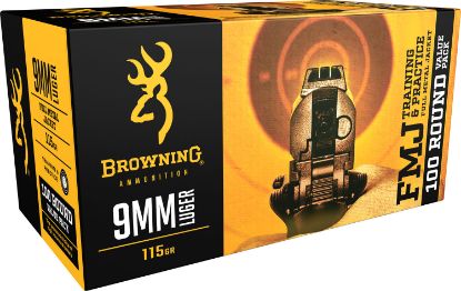 Picture of Browning Ammo B191800094 Fmj Value Pack 9Mm Luger 115 Gr Full Metal Jacket 100 Per Box/ 5 Case Value Pack 