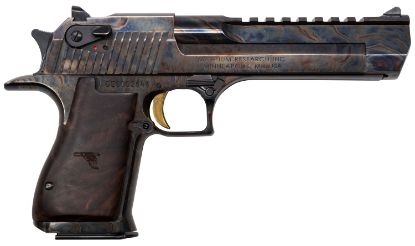 Picture of Magnum Research De50ch Desert Eagle Mark Xix 50 Ae 6" 7+1 Color Case Hardened Carbon Steel With Clear Cerakote Frame & Slide Walnut With Engraved Desert Eagle Logo Grip 