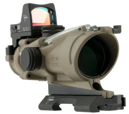 Picture of Trijicon 100554 Acog Ecos Combo Flat Dark Earth 4X32mm Illuminated Green Crosshair .223/5.56 Bdc Reticle 