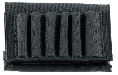 Picture of Uncle Mike's 88482 Buttstock Shell Holder W/Flap Black Nylon, Sewn-On Elastic Loops Holds Up To 6Rds For Rifles 