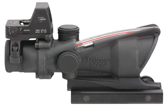 Picture of Trijicon 100550 Acog Combo Matte Black 4X32mm Illuminated Red Crosshair .223 Bdc Reticle 