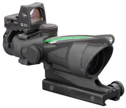 Picture of Trijicon 100552 Acog Combo 4X 32Mm Obj 36.80 Ft @ 100 Yds Fov Matte Black Finish Dual Illuminated Green Crosshair 223 Ballistic, Rmr Type 2 3.25 Moa 